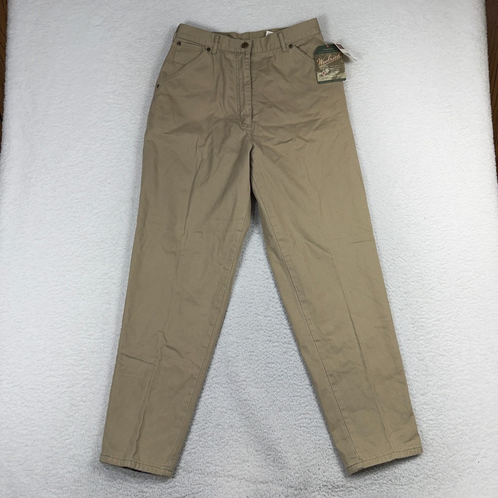 Vintage Woolrich Khaki Flannel Lined Pants Sz 12 (28.5x29) NWT Tan Deadstock